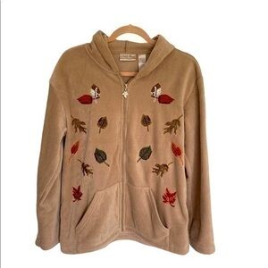 Nick & Sarah Fall Leaves Fleece Jacket Size Small